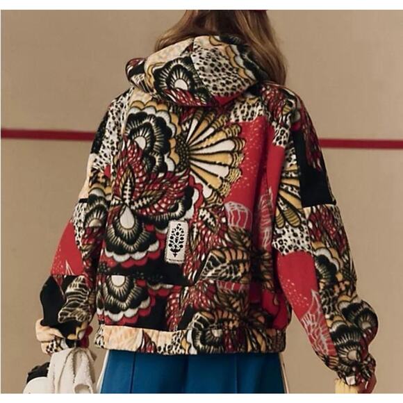 Free People Wild and Free Printed Fleece Pullover Jacket Wildflower Retro Print - Picture 2 of 8